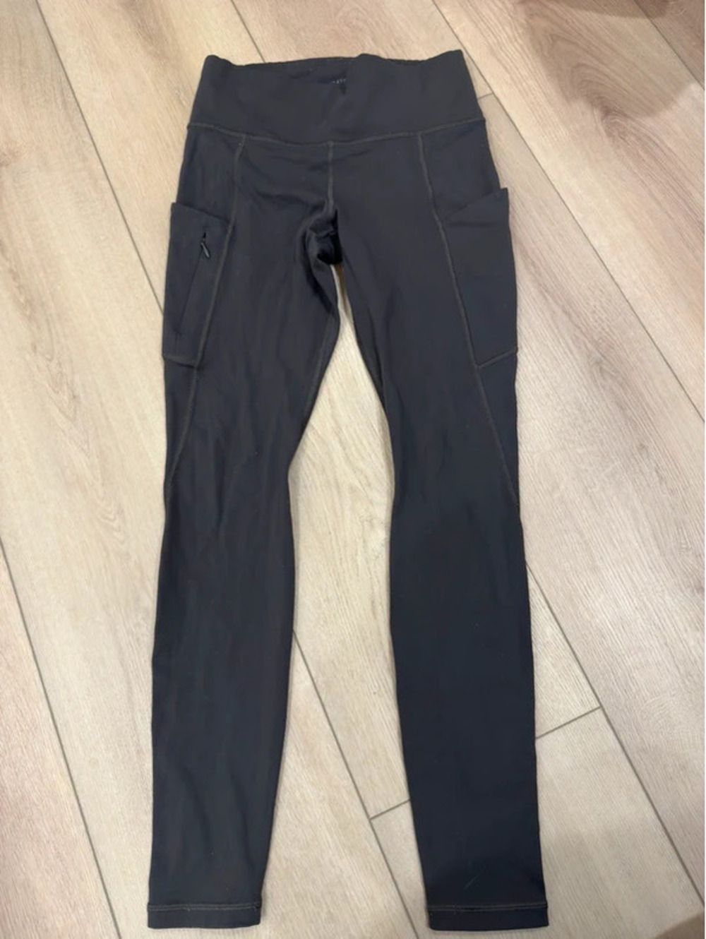 Athleta All In Tight High Rise Side Pocket Leggings Black Full Length